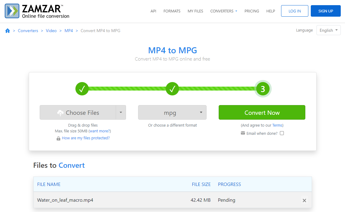 Turn MP4 to MPG Online for Free
