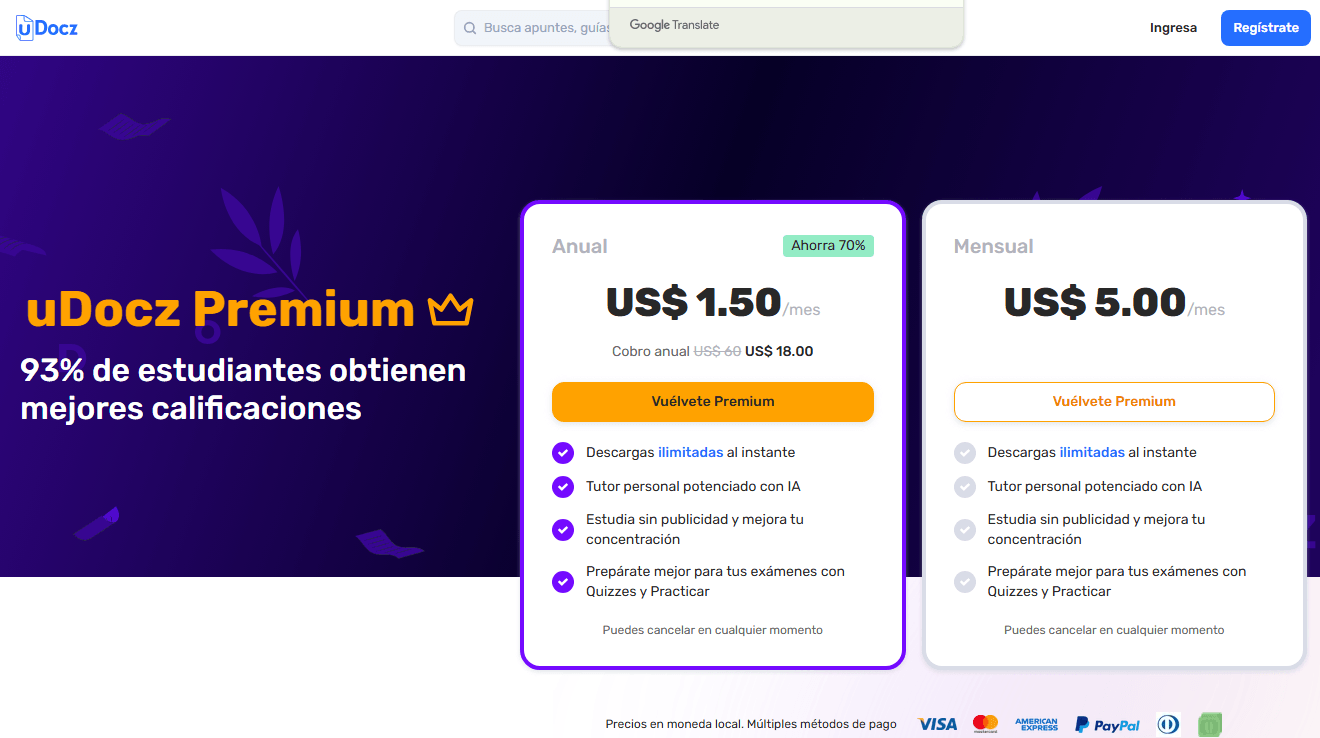 uDocz Premium subscription