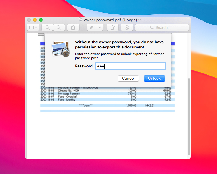 Unlock PDF on Mac with Preview 2