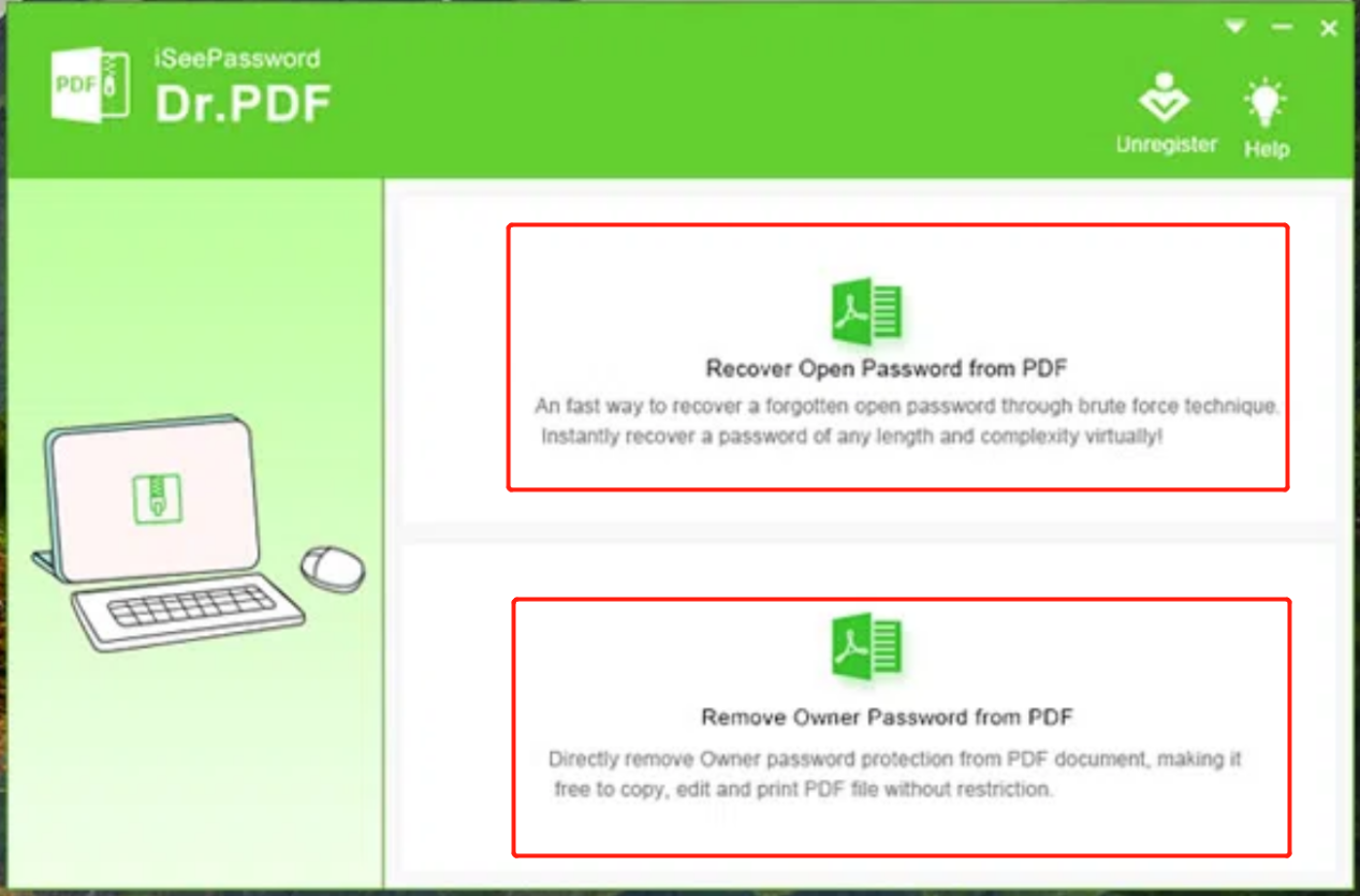 Unlock PDF without password by iSeePassword Dr.PDF step 1