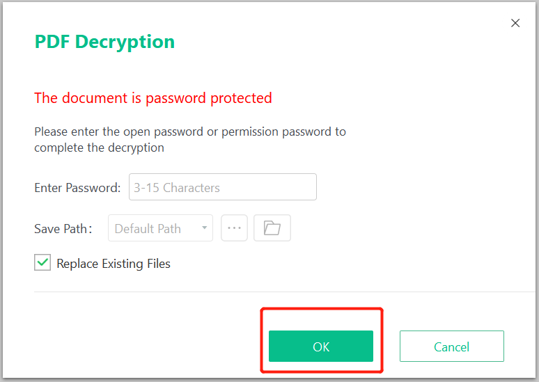 Unlock PDF without password in SwifDoo PDF step 2