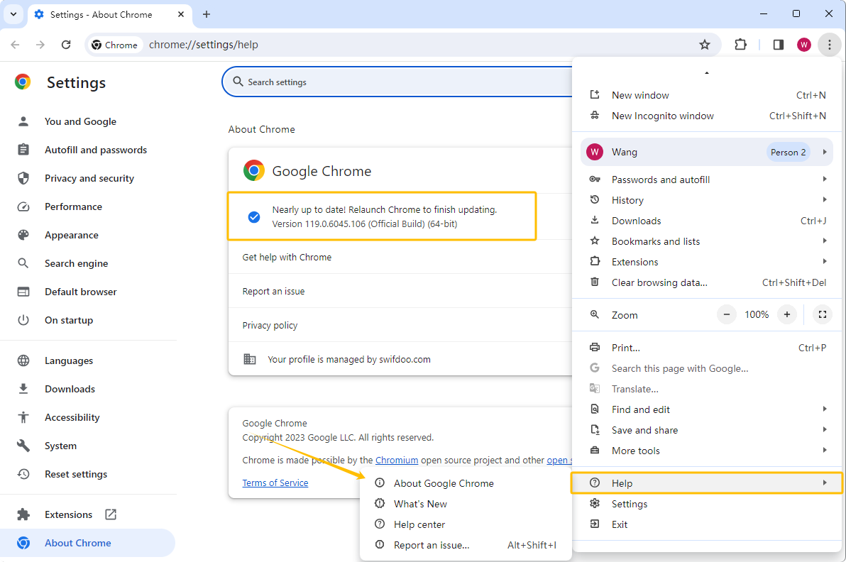 Update Chrome to the Latest Version