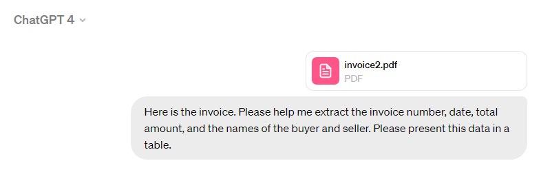 ChatGP 4 Extract Data