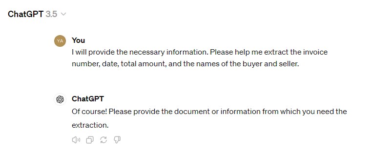 ChatGPT 3.5 Extract Data