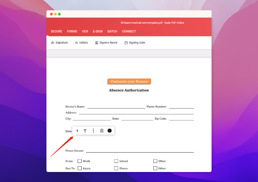 Use Soda PDF to fill PDF forms