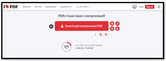 Use the iLovePDF Compress tool to reduce PDF size 2