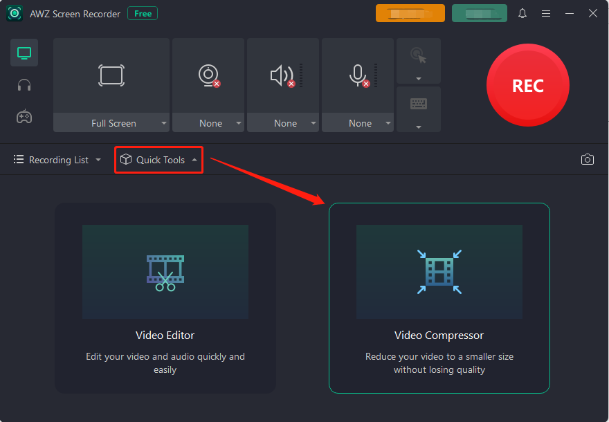 Video compressor for Discord AWZ Screen Recorder 1