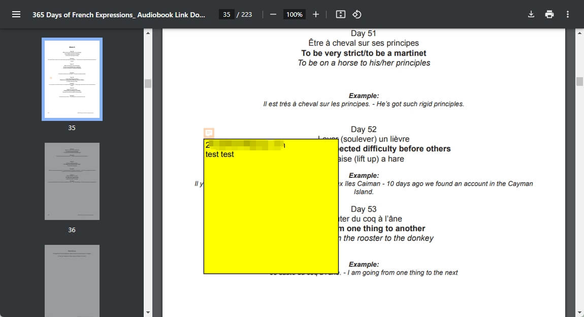 View Comments in PDF in Chrome