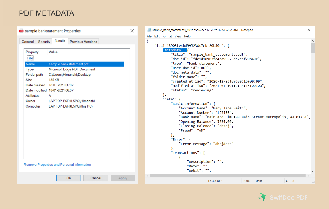 View PDF Metadata