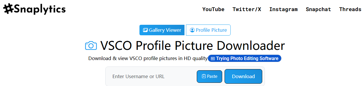 Snaplytics VSCO Profile Picture Downloader