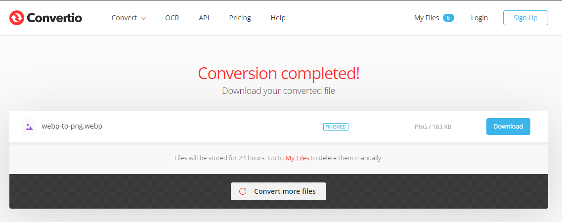 Online WebP to PNG converter