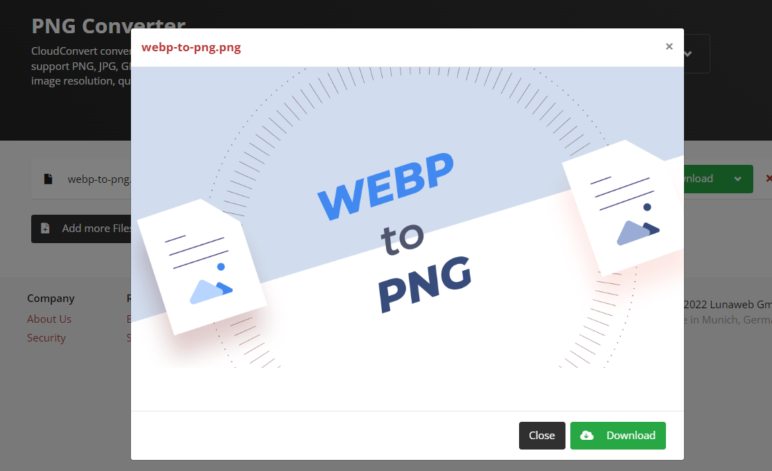 Online WebP to PNG converter