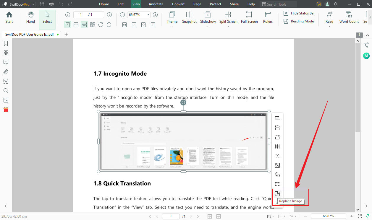 Replace the images using SwifDoo PDF