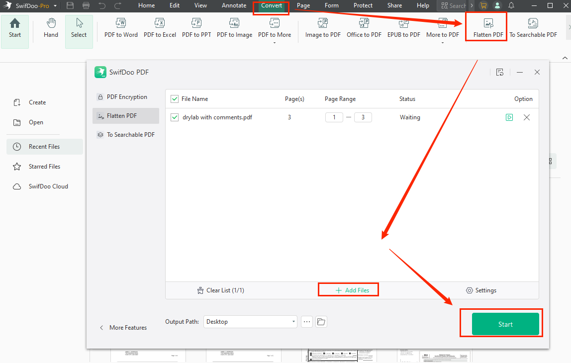 Flatten a PDF in SwifDoo PDF for printing successfully