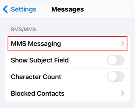 Turn on MMS Messaging