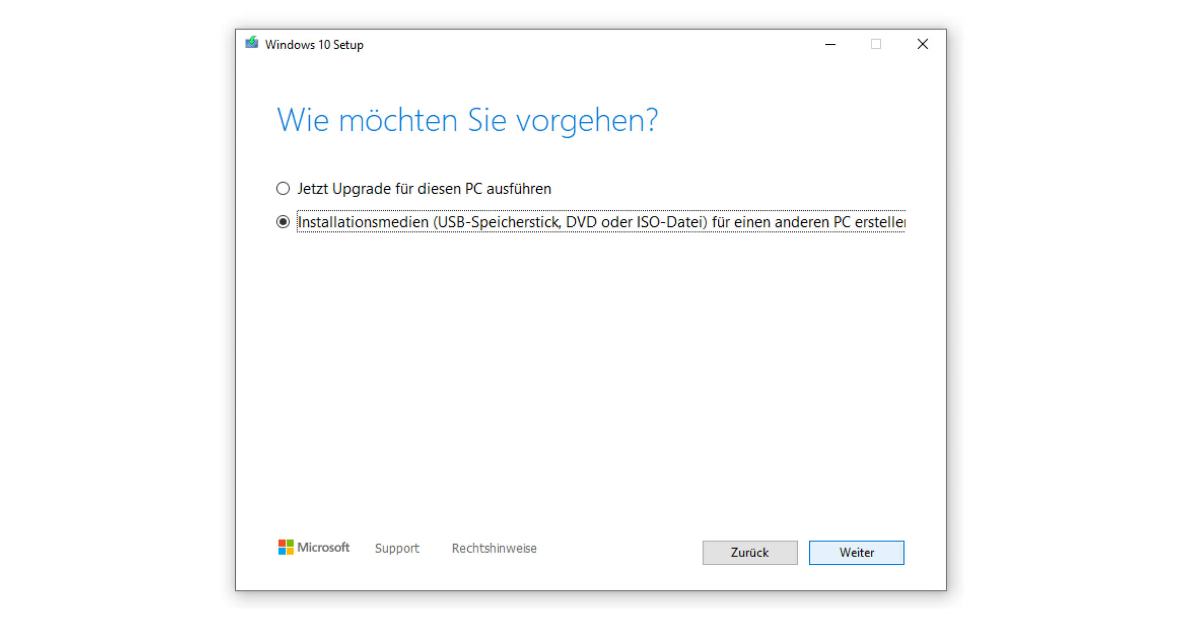 Navigieren Sie zu Microsofts Seite Download Windows 10