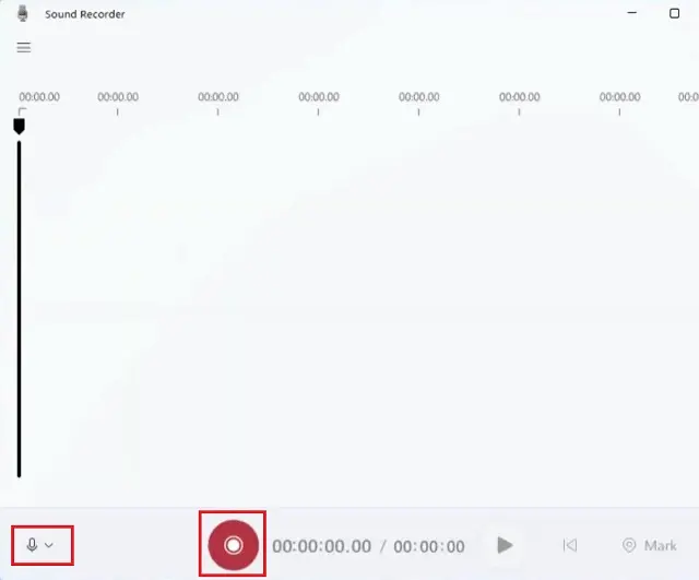 Windows Voice Recorder Interface