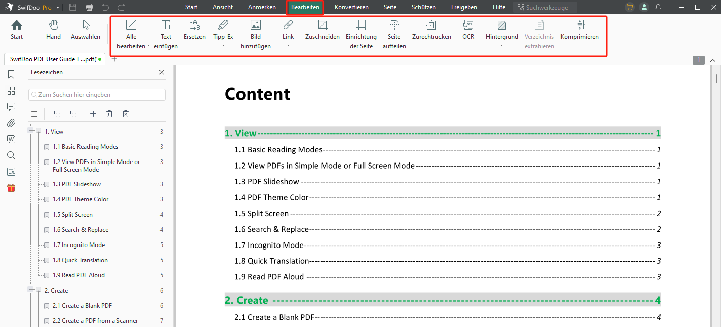 Word in PDF umwandeln mit SwifDoo PDF