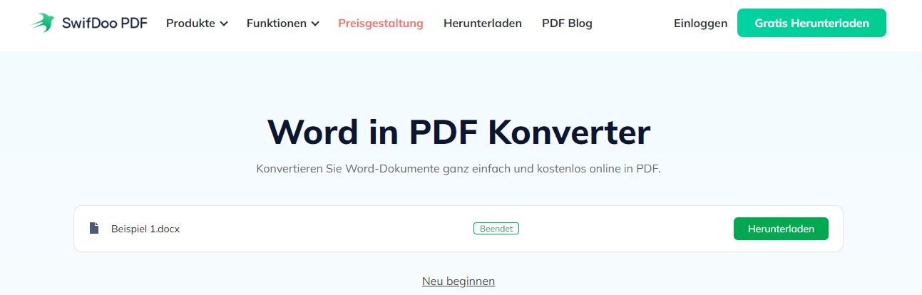 Word in PDF online umwandeln