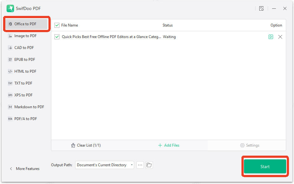 Office to PDF converter