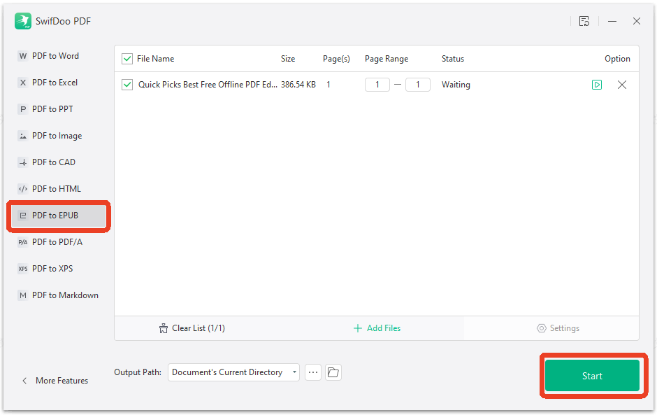 PDF to EPUB converter