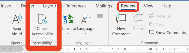 Word accessibility checker