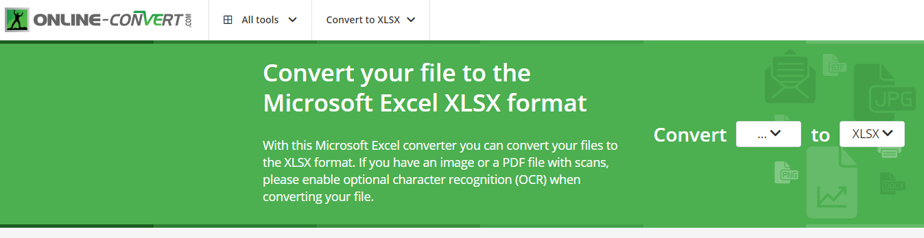 Word to Excel converter Online-convert.com