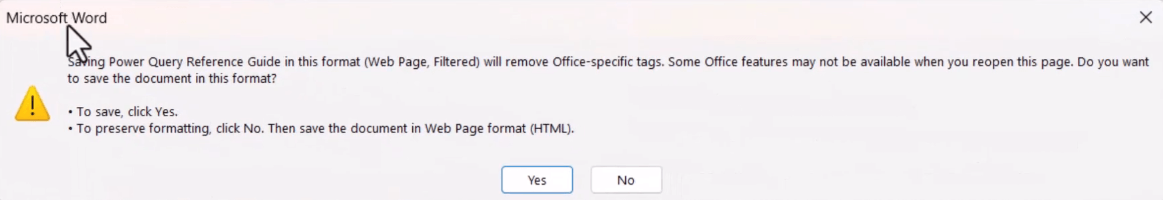 Web Page, Filtered prompt