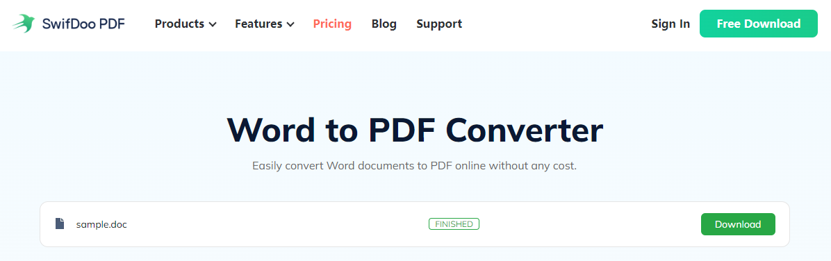 Word to PDF with iLovePDF online alternative