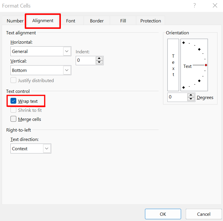 Wrap text in Excel automatically 2