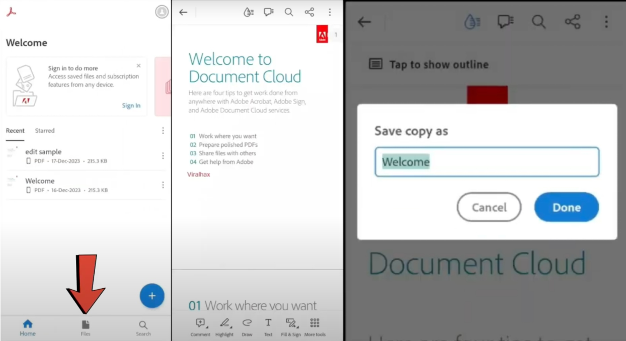 Write on PDF in Adobe Acrobat Reader on Android