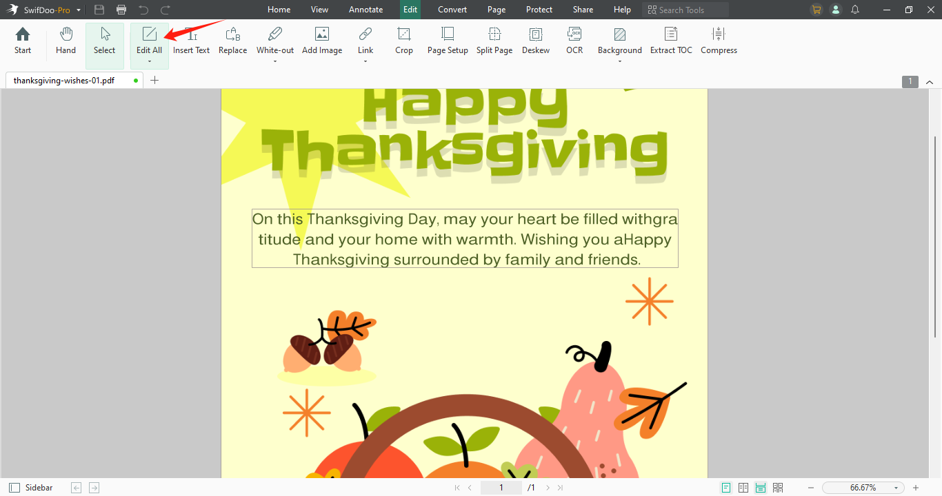 Write Thanksgiving messages to employees