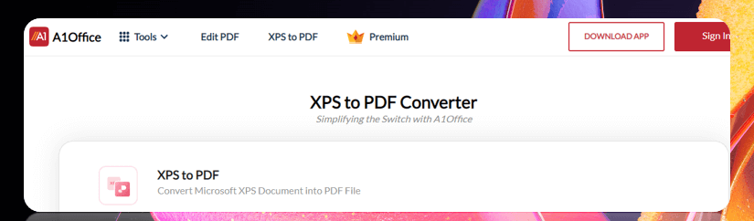 XPS to PDF converter A1Office