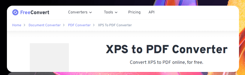 XPS to PDF converter FreeConvert