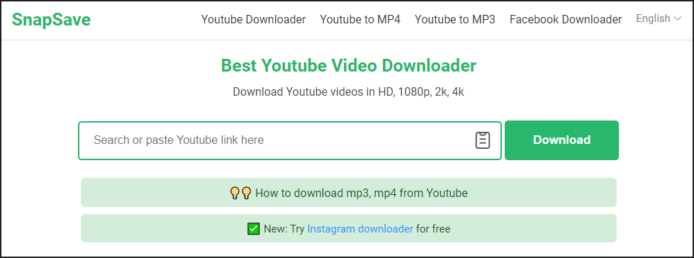 SnapSave YouTube to MP3 converter