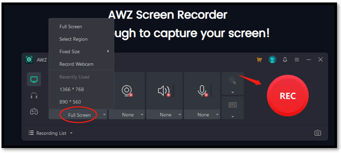 YouTube video download with AWZ Screen Recorder 1
