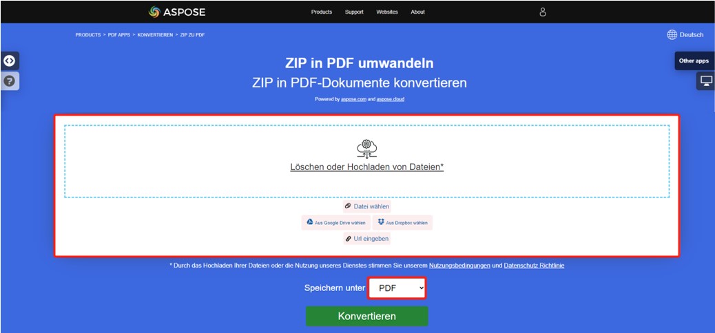 ZIP to PDF mit Aspose